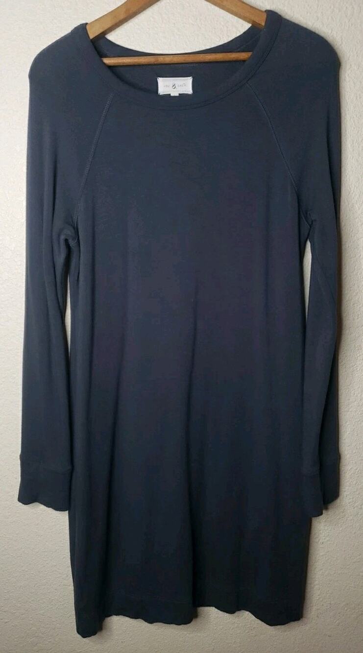 Lou & Grey Black Long Sleeve Tunic Dress Size SMALL Soft Casual Minimalist
